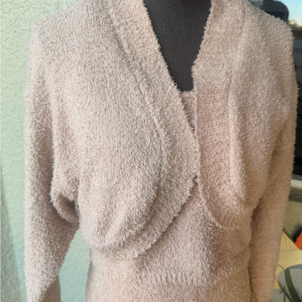 Say What? Warm Beige Fleece 3 Piece Fuzzy Set - Picture 6 of 10